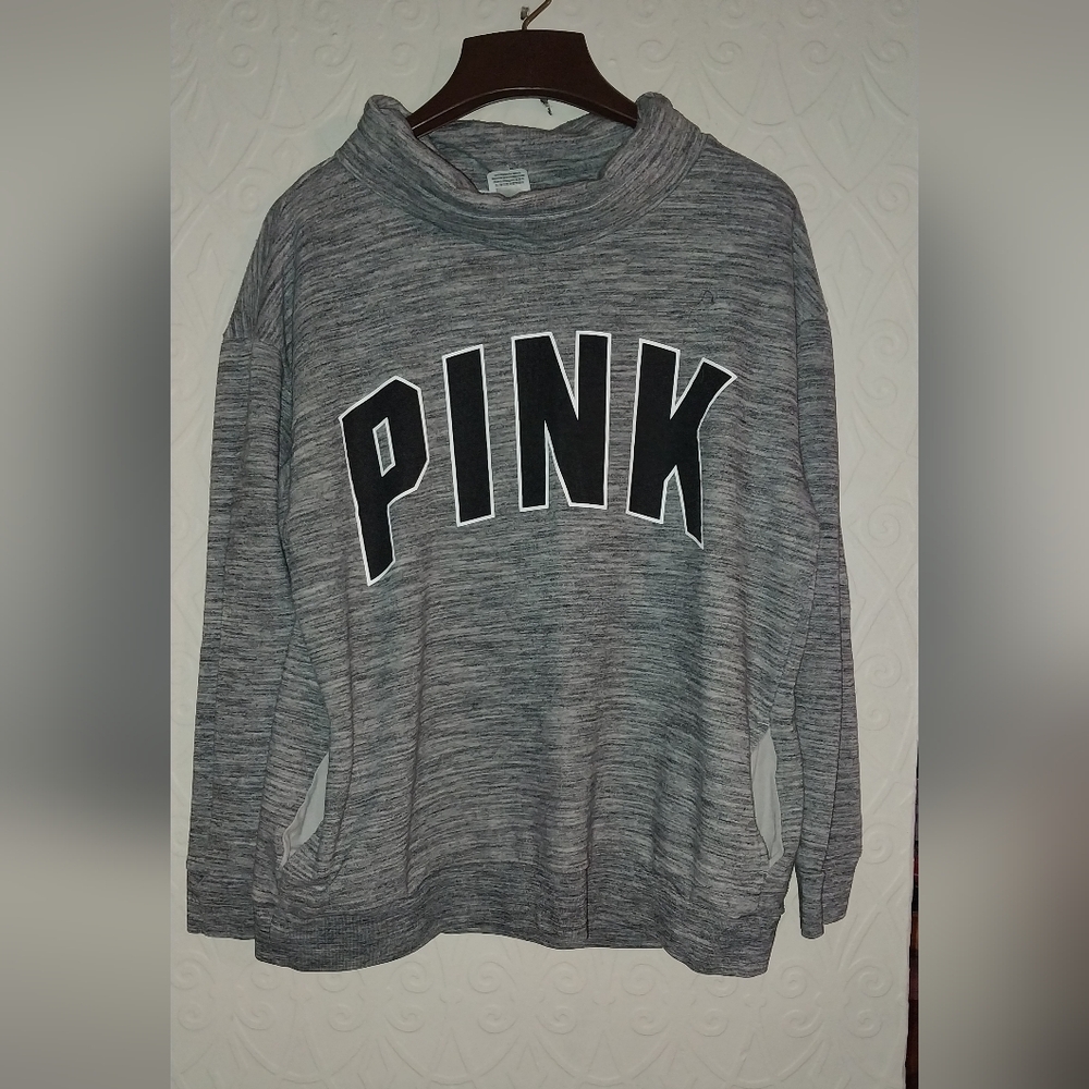 PINK VICTORIA'S SECRET Cowl Neck Sweatshirt with pockets